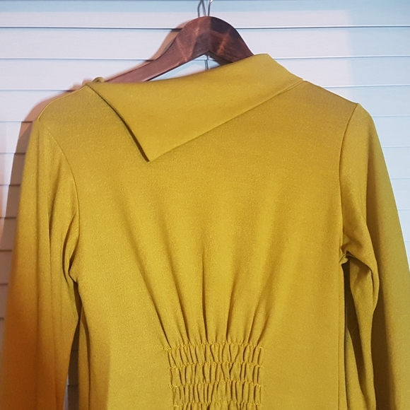NWOT gold viscose collared tunic dress - Picture 4 of 6